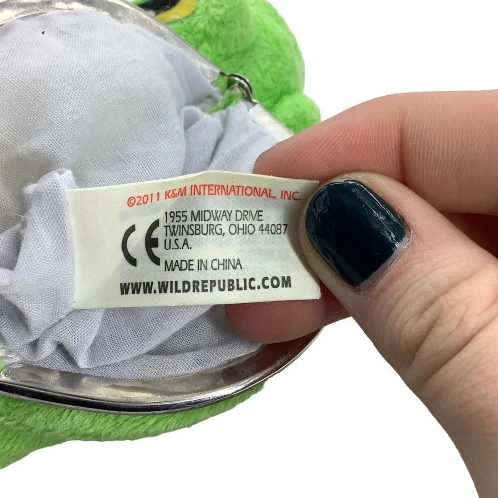 Wild Republic‎ Stegosaurus Plush Clasp Coin Purse Alligator Animal Green 8